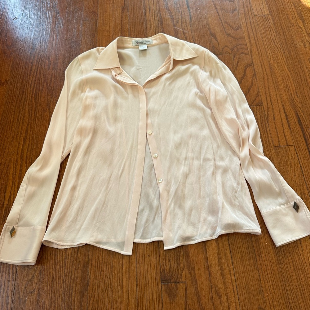Brooks Brothers Blush Pink Long Sleeve Button Down Silk Shirt